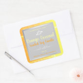 Moderne sojakaarsen Verpakkingslabels Sinaasappel  Vierkante Sticker (Envelop)