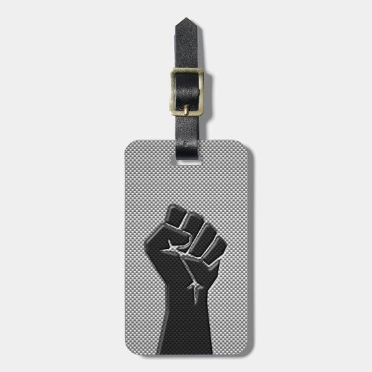 Moderne solidariteitslijst in koolstofvezelstijl bagagelabel (Voorkant verticaal)