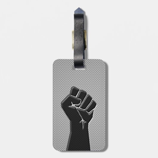 Moderne solidariteitslijst in koolstofvezelstijl bagagelabel (Achterkant verticaal)