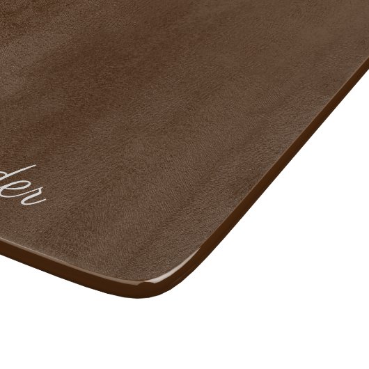 Moderne, solide kleuren bruine sjabloon, wit scrip snijplank (Hoek)