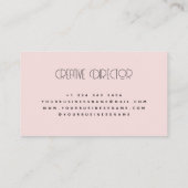 Moderne, solide, lichtroze, minimalistisch profess visitekaartje (Achterkant)