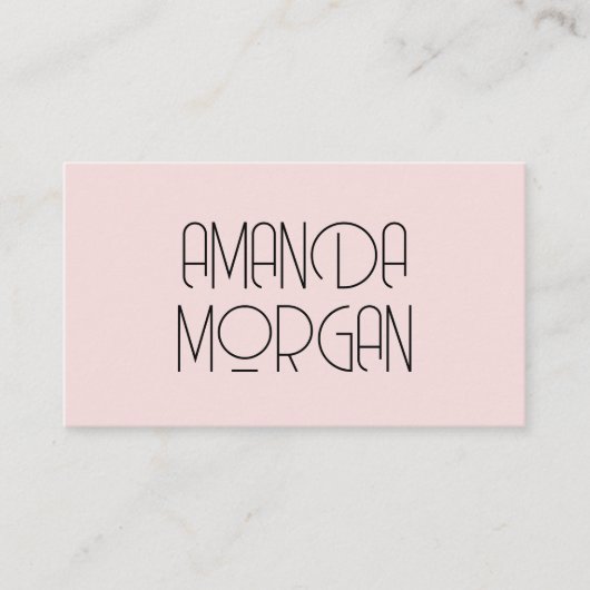 Moderne, solide, lichtroze, minimalistisch profess visitekaartje (Voorkant)
