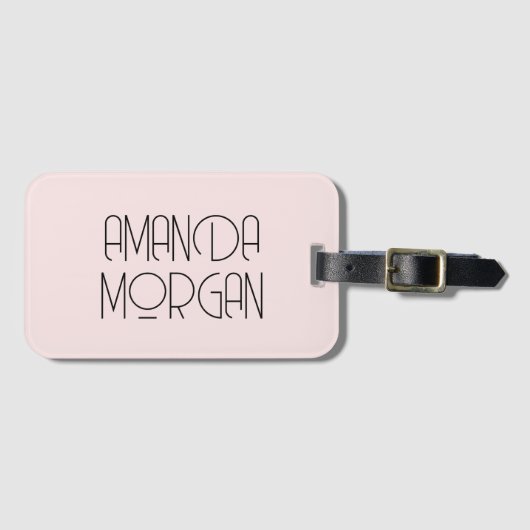 Moderne, solide zwarte minimalistische professione bagagelabel (Voorkant (horizontaal))