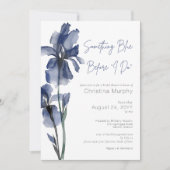 Moderne Something Blue Iris Bruidsdouche Kaart (Voorkant)