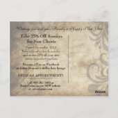 Moderne Sophisticated Designer Salon Briefkaart (Achterkant)