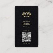 Moderne Spa Therapeut Therapie Gold Lotus Visitekaartje (Achterkant)