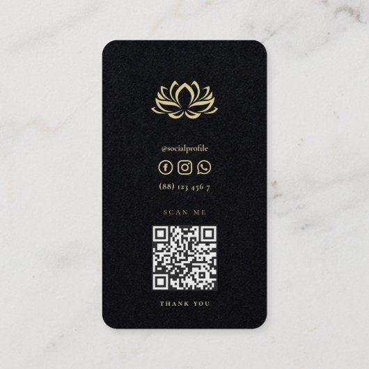 Moderne Spa Therapeut Therapie Gold Lotus Visitekaartje (Achterkant)