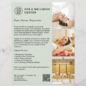 Moderne Spa Wellness Sage Green Promotie Flyer (Voorkant)