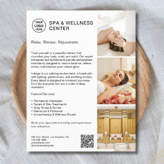Moderne Spa Wellness Witte Promotie Zakelijk Flyer
