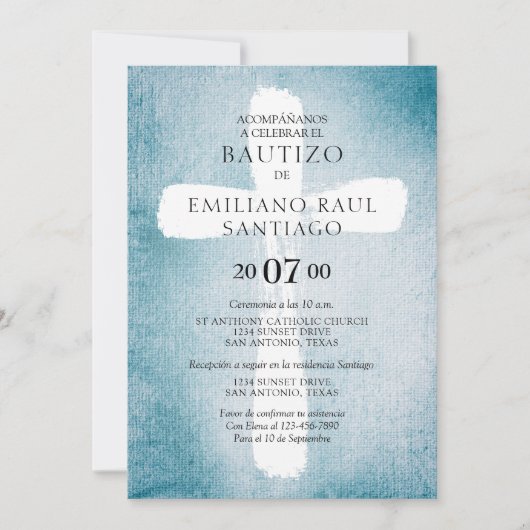 Moderne Spaanse doop Kaart (Voorkant)