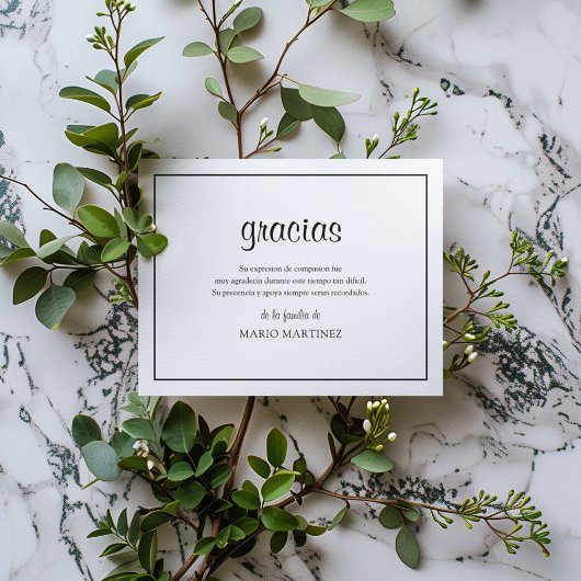 Moderne Spaanse gracias | Sympathie Hartelijk dank Bedankkaart