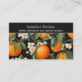 Moderne Spaanse Sinaasappels Zwart Chic Visitekaar Visitekaartje