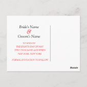 Moderne sparen de Dates Bride Groom Verloving Ring Briefkaart (Achterkant)