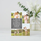 Moderne Sparen de Datum 4 Klassieke Collage van de Aankondigingskaart (Staand voorkant)