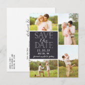 Moderne Sparen de Datum 4 Klassieke Collage van de Aankondigingskaart (Voorkant / Achterkant)