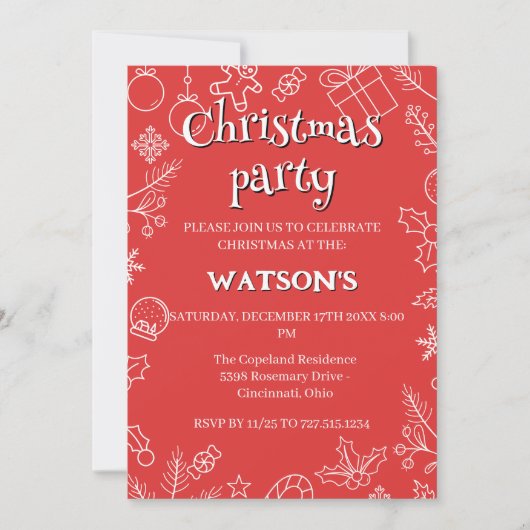 moderne Sparkle en Cheer: kerstfeest Kaart (Voorkant)