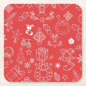 moderne Sparkle en Cheer: kerstfeest Kartonnen Onderzetters (Voorkant)