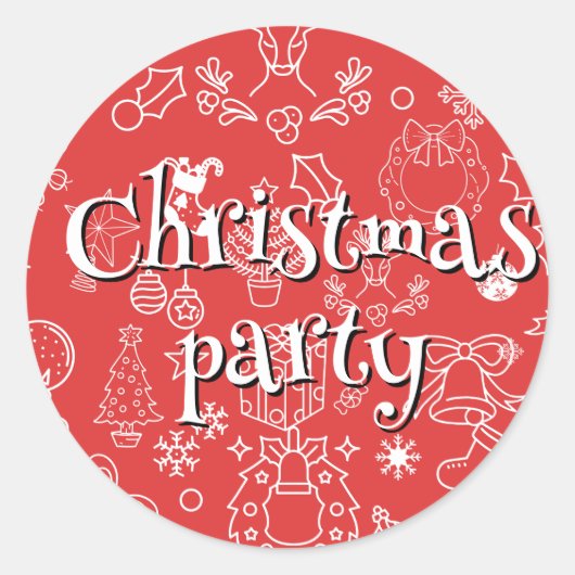 moderne Sparkle en Cheer: kerstfeest Ronde Sticker (Voorkant)