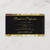 Moderne Sparkle Golden Glitter Sterren Zwart Kleur Visitekaartje (Achterkant)
