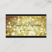 Moderne Sparkle Golden Glitter Sterren Zwart Kleur Visitekaartje (Voorkant)