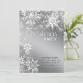 Moderne Sparkle sneeuwvlokken corporate kerst Kaart (Staand voorkant)