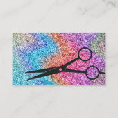 Moderne Sparkle Zwarte Kapsalon QR Code Visitekaartje (Achterkant)