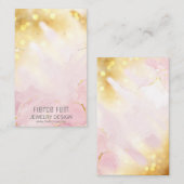 Moderne Sparkly Pink and Gold Jewels Display Card Visitekaartje (Voorkant / Achterkant)