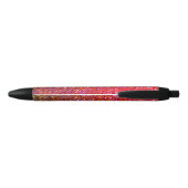 Moderne Sparkly RED GLITTER gepersonaliseerd Zwarte Inkt Pen (Achterkant)
