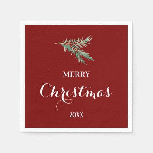 Moderne sparrentak voor Kerstmis Servet (Voorkant)