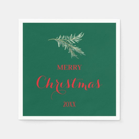 Moderne sparrentak voor Kerstmis Servet (Voorkant)