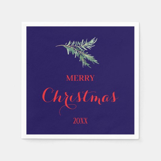 Moderne sparrentak voor Kerstmis Servet (Voorkant)