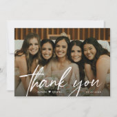 Moderne speciale aangepaste foto bruiloft bruidsme bedankkaart (Voorkant)