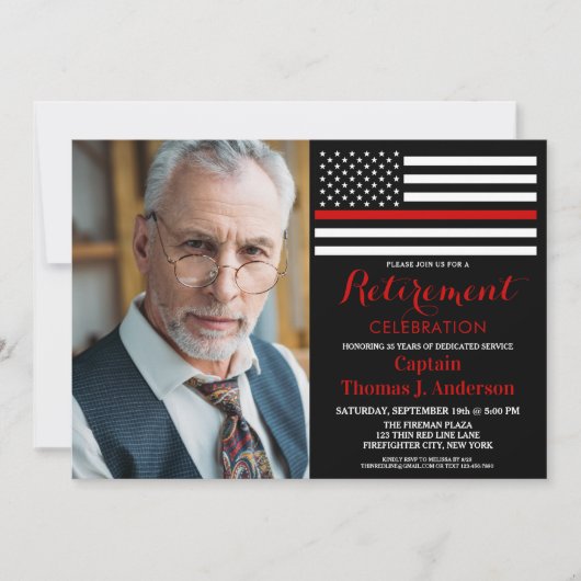 Moderne speciale brandweerman aangepaste fotoaflos kaart (Voorkant)