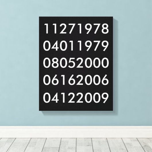 Moderne speciale datums canvas afdruk (Insitu (Houten vloer))