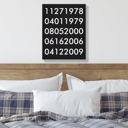 Moderne speciale datums canvas afdruk (Insitu (Slaapkamer))