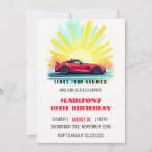 Moderne Speed Racing Red Sport Car Verjaardag Kaart (Voorkant)