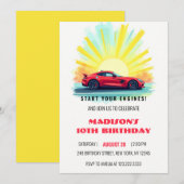 Moderne Speed Racing Red Sport Car Verjaardag Kaart (Voorkant / Achterkant)