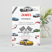 Moderne Speed Racing Sport Auto Verjaardag Kaart (Staand voorkant)