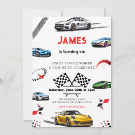 Moderne Speed Racing Sport Auto Verjaardag Kaart