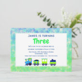 Moderne Speelgoed Waterverf derde verjaardag Kaart (Staand voorkant)