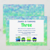 Moderne Speelgoed Waterverf derde verjaardag Kaart (Voorkant / Achterkant)