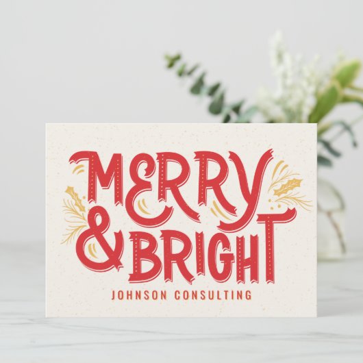 Moderne speelgoedartikelen en heldere kerstmis feestdagenkaart (Staand voorkant)