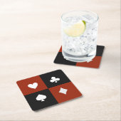 Moderne Speelkaart Kleur Poker & Bridge  Kartonnen Onderzetters (Insitu)