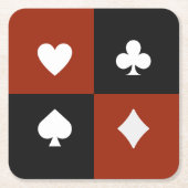Moderne Speelkaart Kleur Poker & Bridge  Kartonnen Onderzetters (Voorkant)