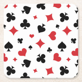 Moderne Speelkaart Kleurenpatroon Kartonnen Onderzetters