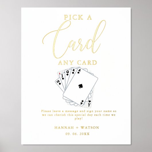 Moderne speelkaarten bruiloft gastenboek teken (Voorkant)