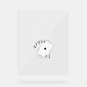 Moderne speelkaarten bruiloft gastenboek teken acryl bord (Voorkant)