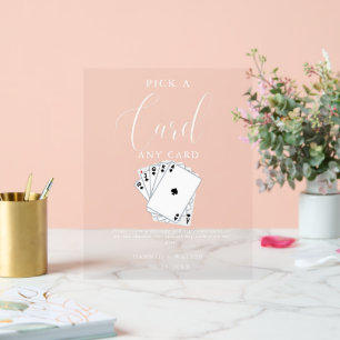 Moderne speelkaarten bruiloft gastenboek teken acryl bord