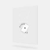 Moderne speelkaarten bruiloft gastenboek teken acryl bord (Hoek)