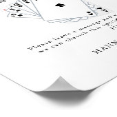 Moderne speelkaarten bruiloft gastenboek teken poster (Hoek)